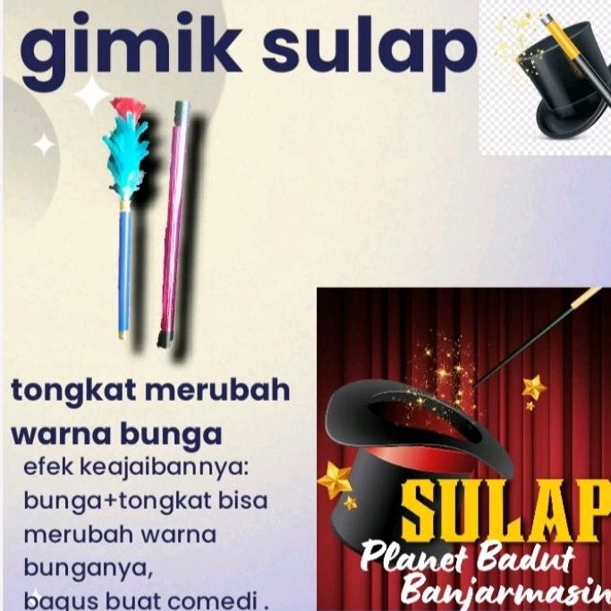 alat sulap tongkat bunga berubah