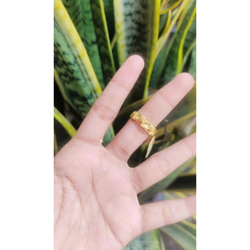 Cincin Daun Emas Murni 99
