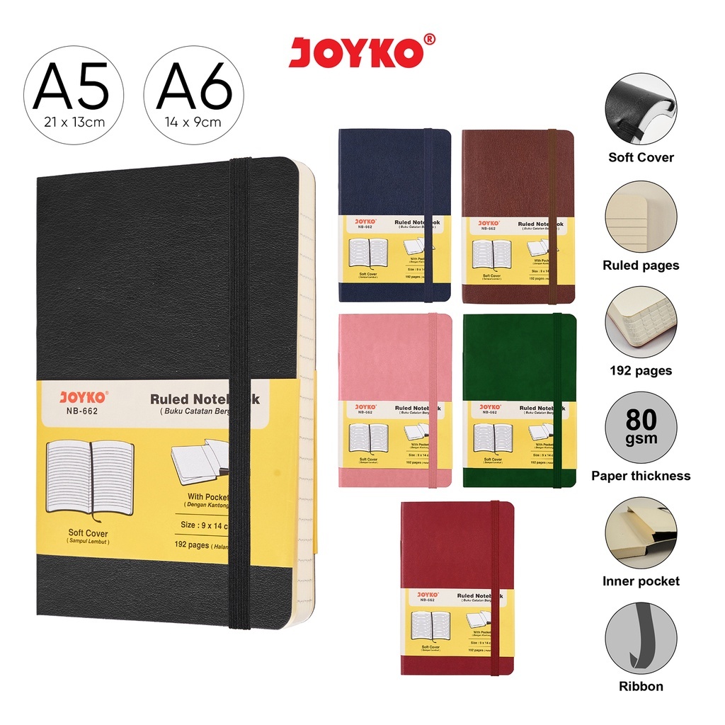 

Ruled Notebook Diary / Agenda Buku Catatan Bergaris A6 -Joyko NB-662 MURAH