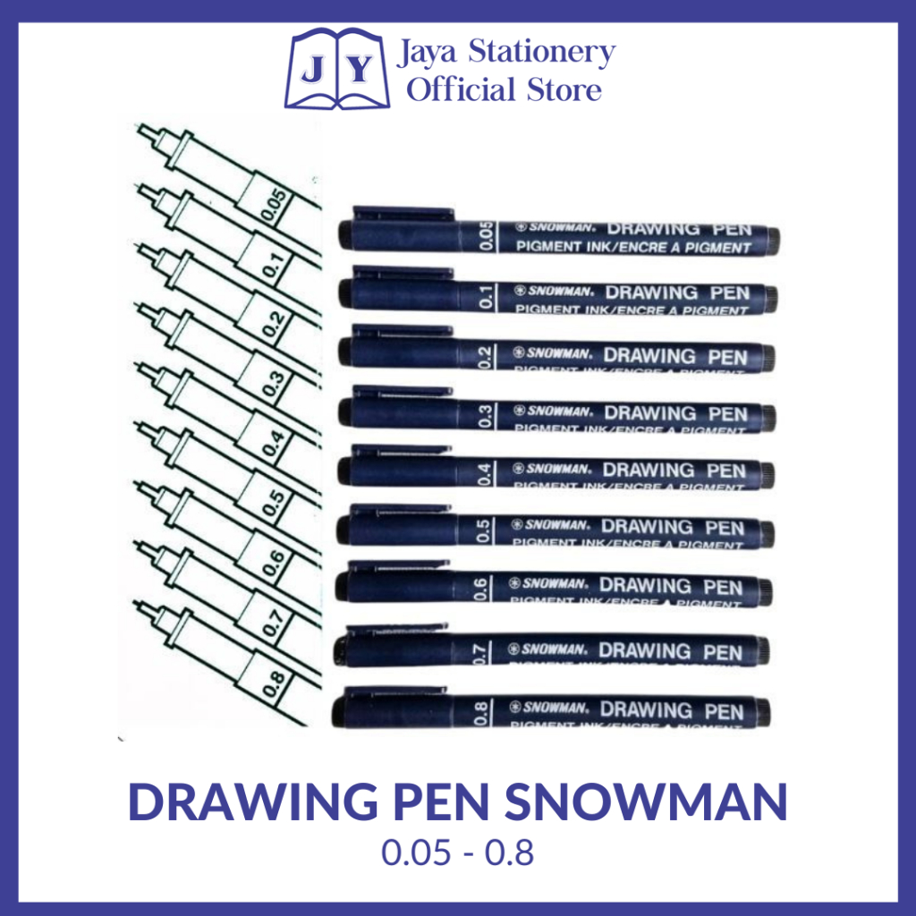 

[BISA COD] Drawing Pen merk SNOWMAN 0.05 - 0.8