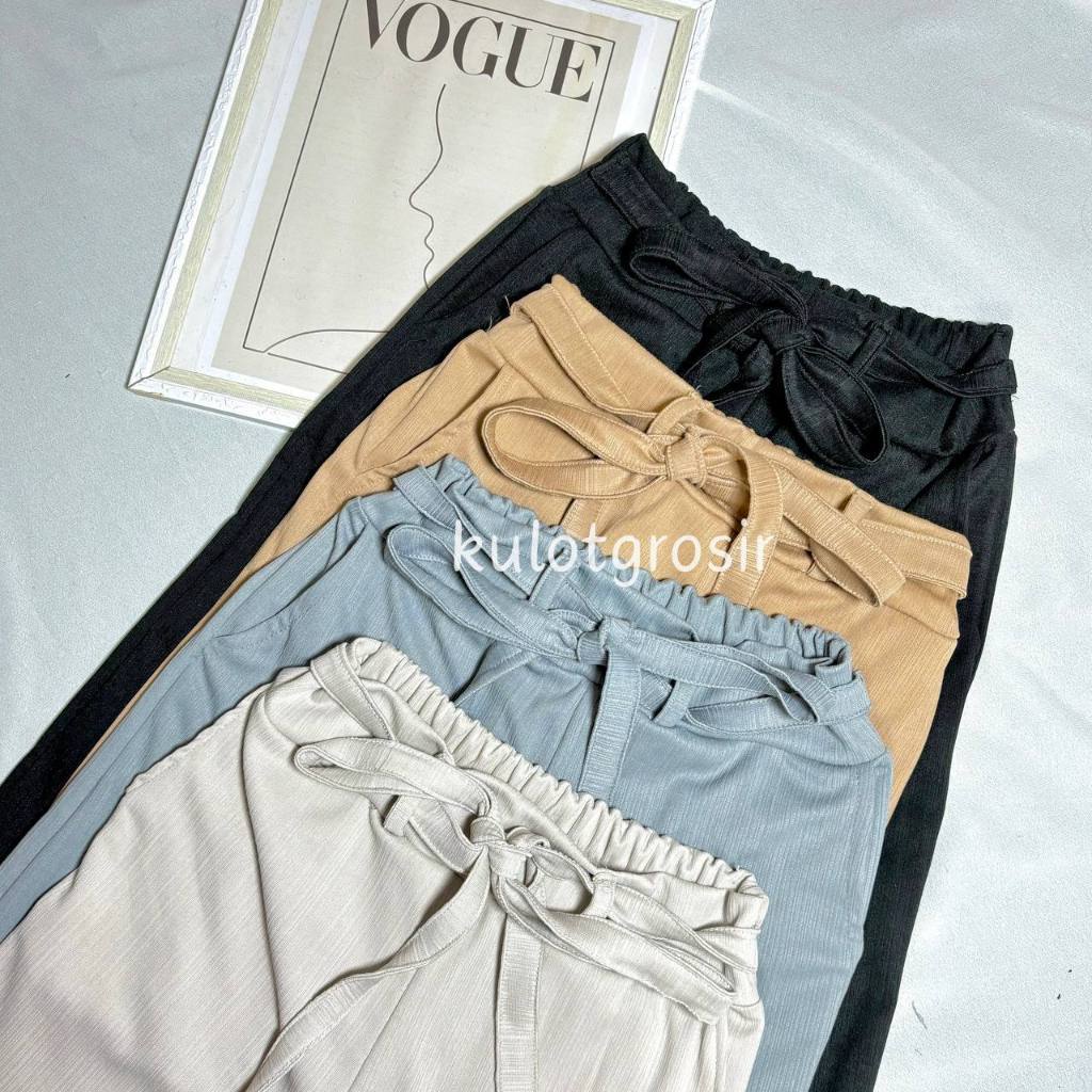 CELANA KULOT TALI KNIT AROMALIN // KULOT HIGHWAIST KNIT AROMALIN VARIASI TALI