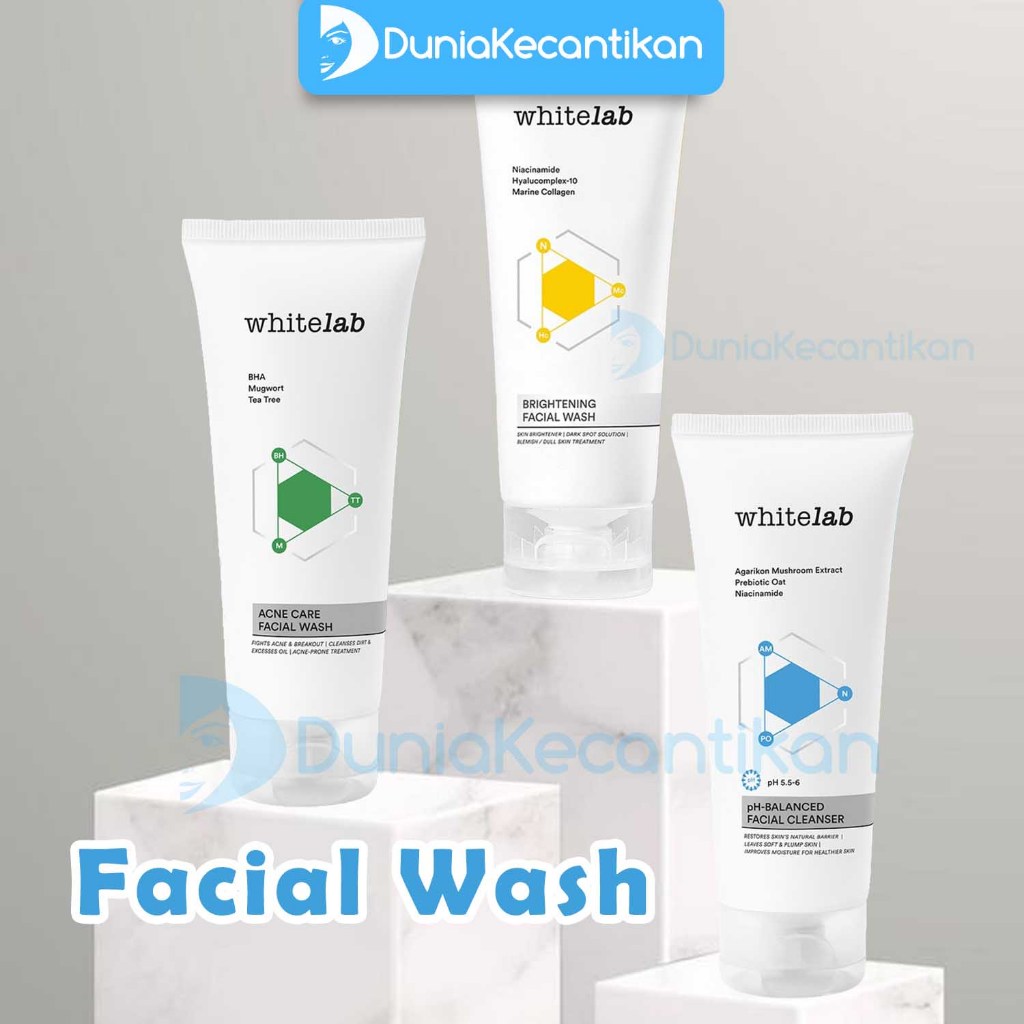 Whitelab Facial Wash Acne Sabun Wajah Brightening Face Wash White Lab PH Balance Sabun Cuci Muka