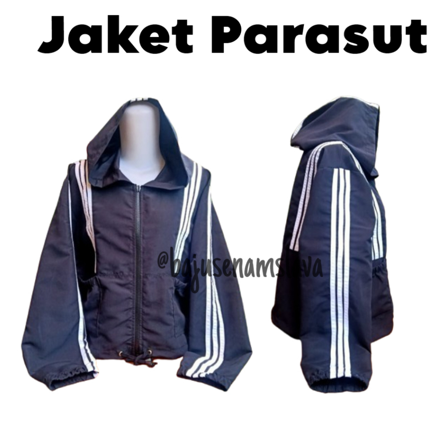 Jaket Crop Parasut Kombinasi Super Nyaman Olahraga