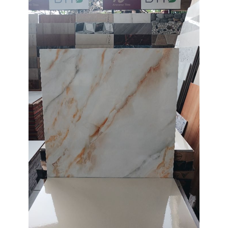 Keramik Cutting Ukuran 50x50 Menza Beige Merk Uno Semi Granit