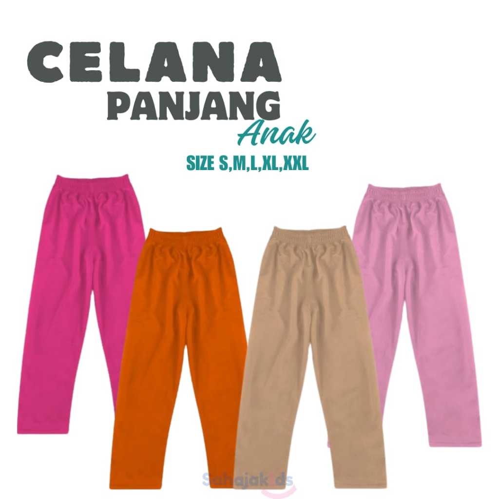 Celana Panjang Anak Perempuan Celana panjang Anak untuk usia tanggung Training Anak Perempuan polos 