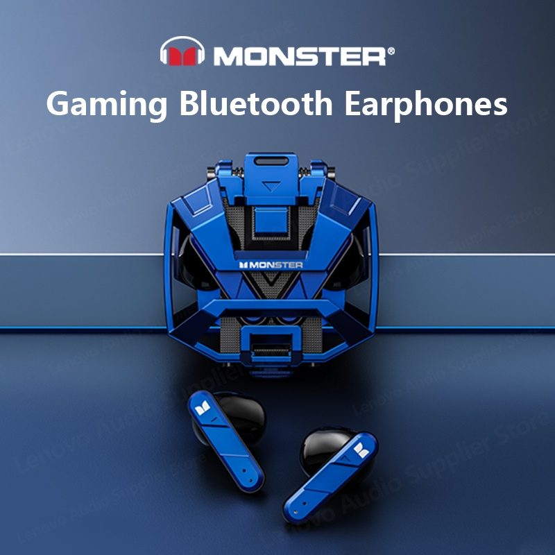 Monster XKT09 TWS Earphone Bluetooth Sports Music Gaming Low Latency Smart Touch Dual Mode Headset B