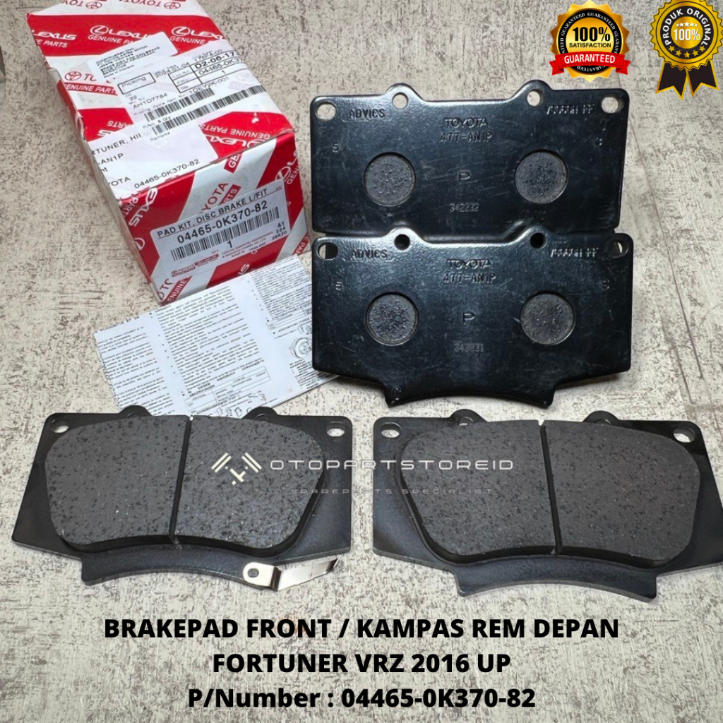 BRAKE PAD FRONT KAMPAS REM DEPAN FORTUNER VRZ ORIGINAL 04465-0K370-82