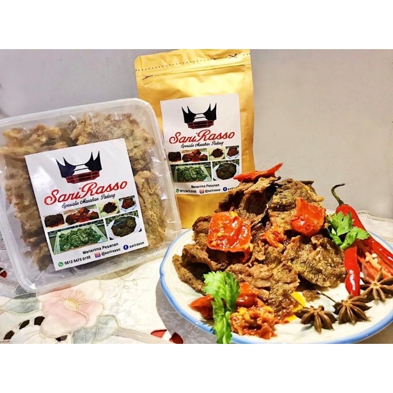 

Dendeng Kering Sari Rasso Asli Minang. Crispy Balado Daging 500 gr