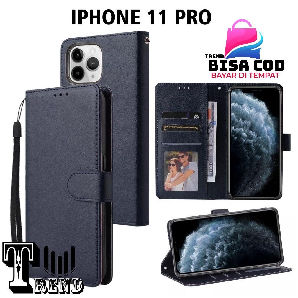 LEATHER CASE FLIP IPHONE 11 PRO - FLIP CASE KULIT UNTUK IHONE 11 PRO