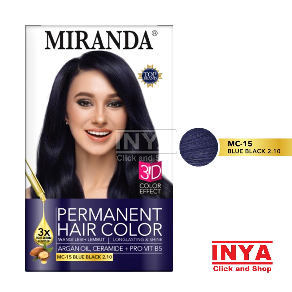 Semir Rambut MIRANDA MC-15 BLUE BLACK 2.10 - Pewarna Rambut  (30mlx2)+10ml