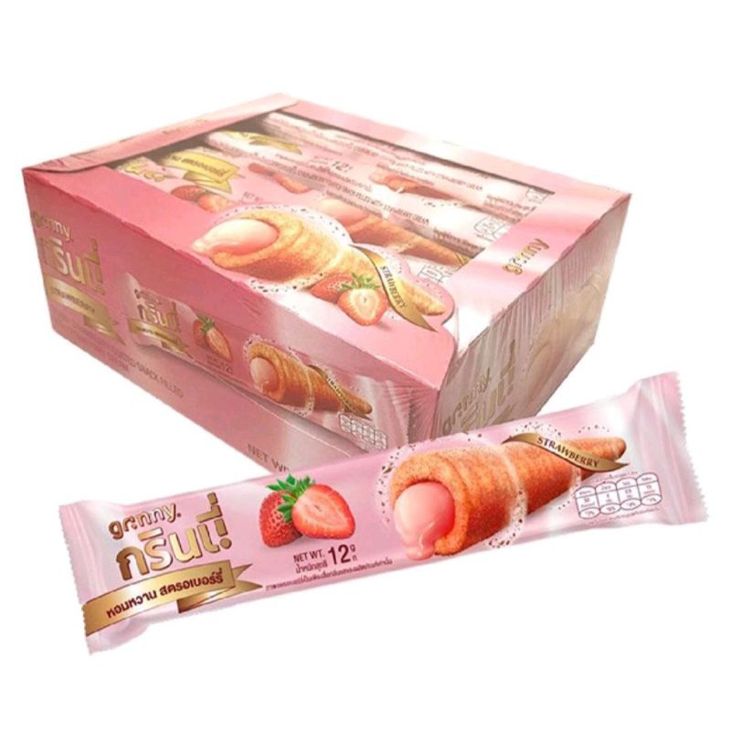 

Grinny Strawberry Wafer Thailand Ecer Keteng