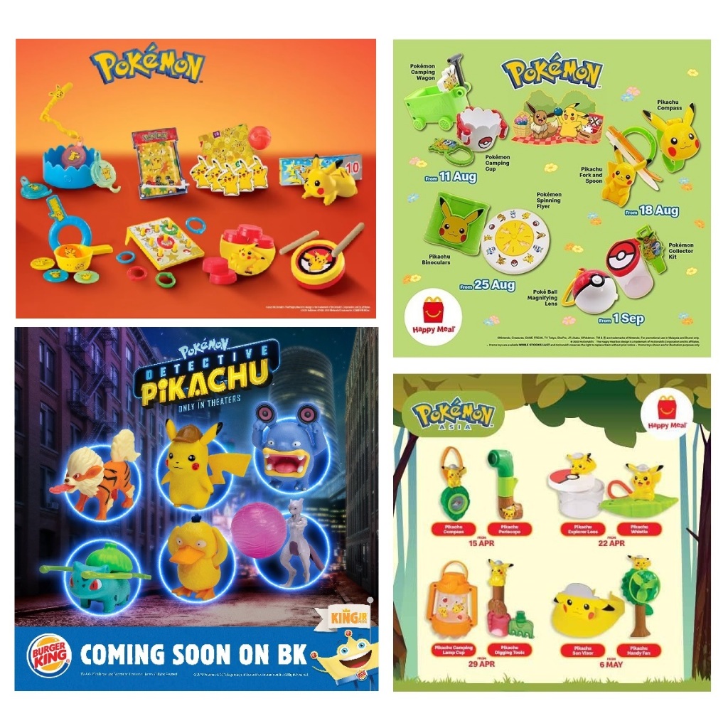 Mainan Anak Hadiah Happy Meal Meals McD McDonald McDonalds Toys McDonald's Toy Pokemon Pikachu 2021 