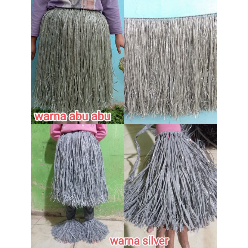 Rok tali rafia ||rok rumbai tali rafia perlengkapan tali pentas Papua dan karnaval