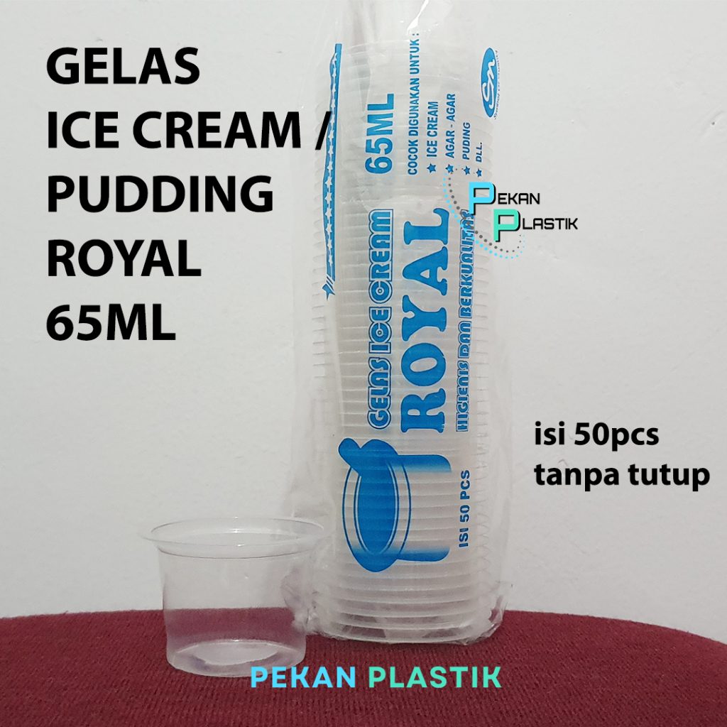 [50Pcs] Cup Pudding 65ml Cup Jelly Cup Eskrim Merk Universal