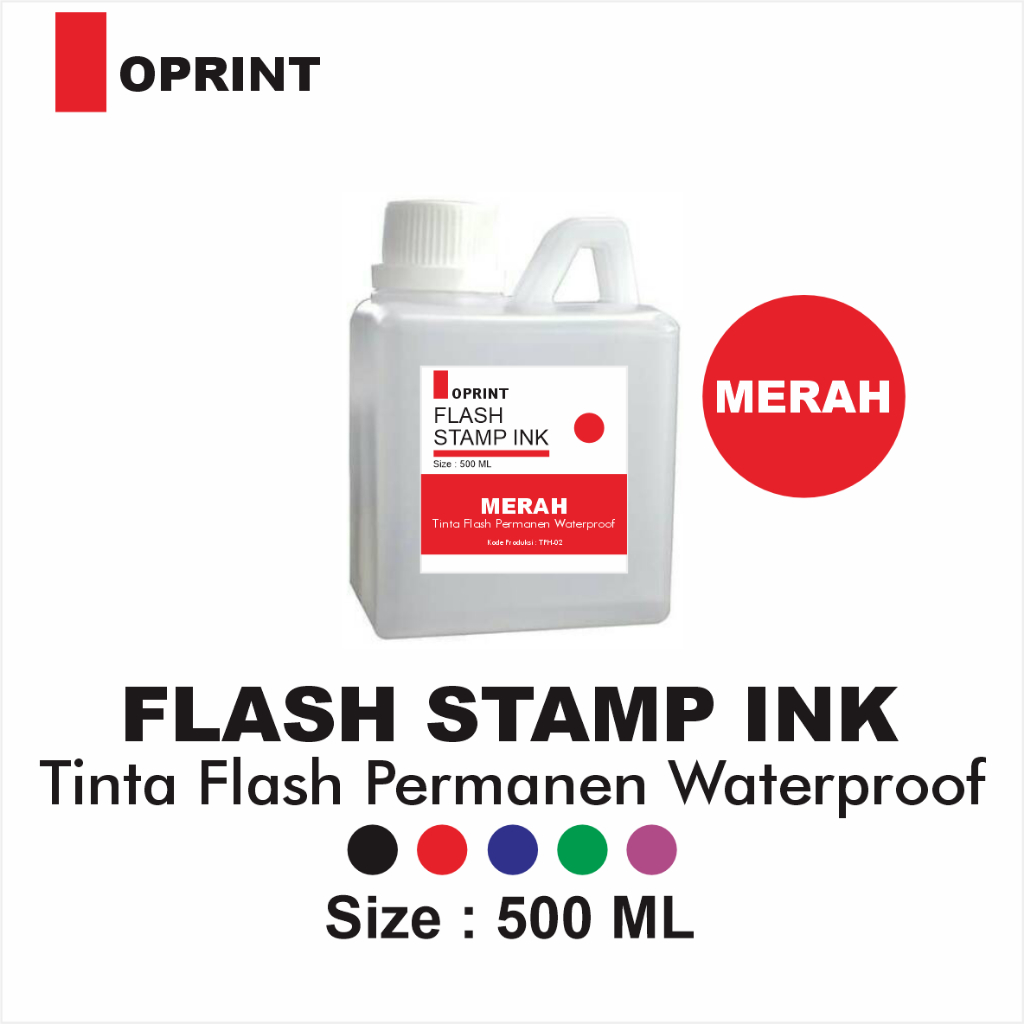 

Tinta Stempel Flash PLASTIK Permanen Waterproof 500 ml