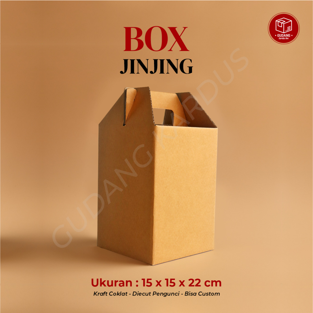 

Box Jinjing ( 15 x 15 x 22 cm) (Jinjing) GABLEBOX COKLAT POLOS