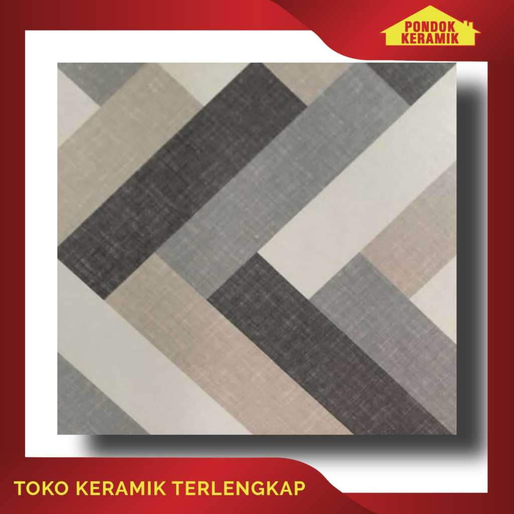 Granit Lantai MGM Motif Geometris Coklat 60x60 SS 051 Deco Brown
