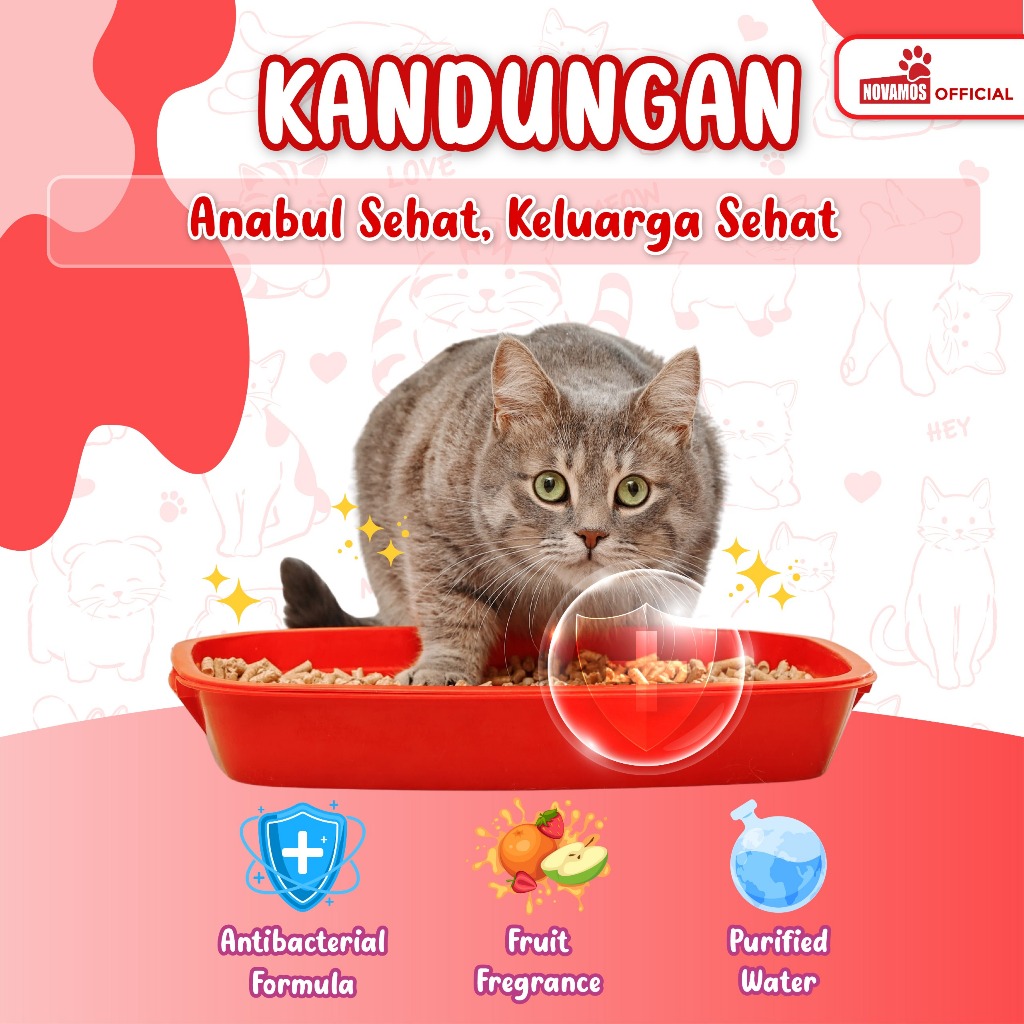 NOVAMOS Paket Odor Remover 250 ML + Refil 1 L - Penghilang Bau Kotoran Kucing dan Anjing Pet Odor Remover Spray Parfum Pewangi Pengharum Pasir Kucing Penghilang Bau Pesing Kandang Kucing