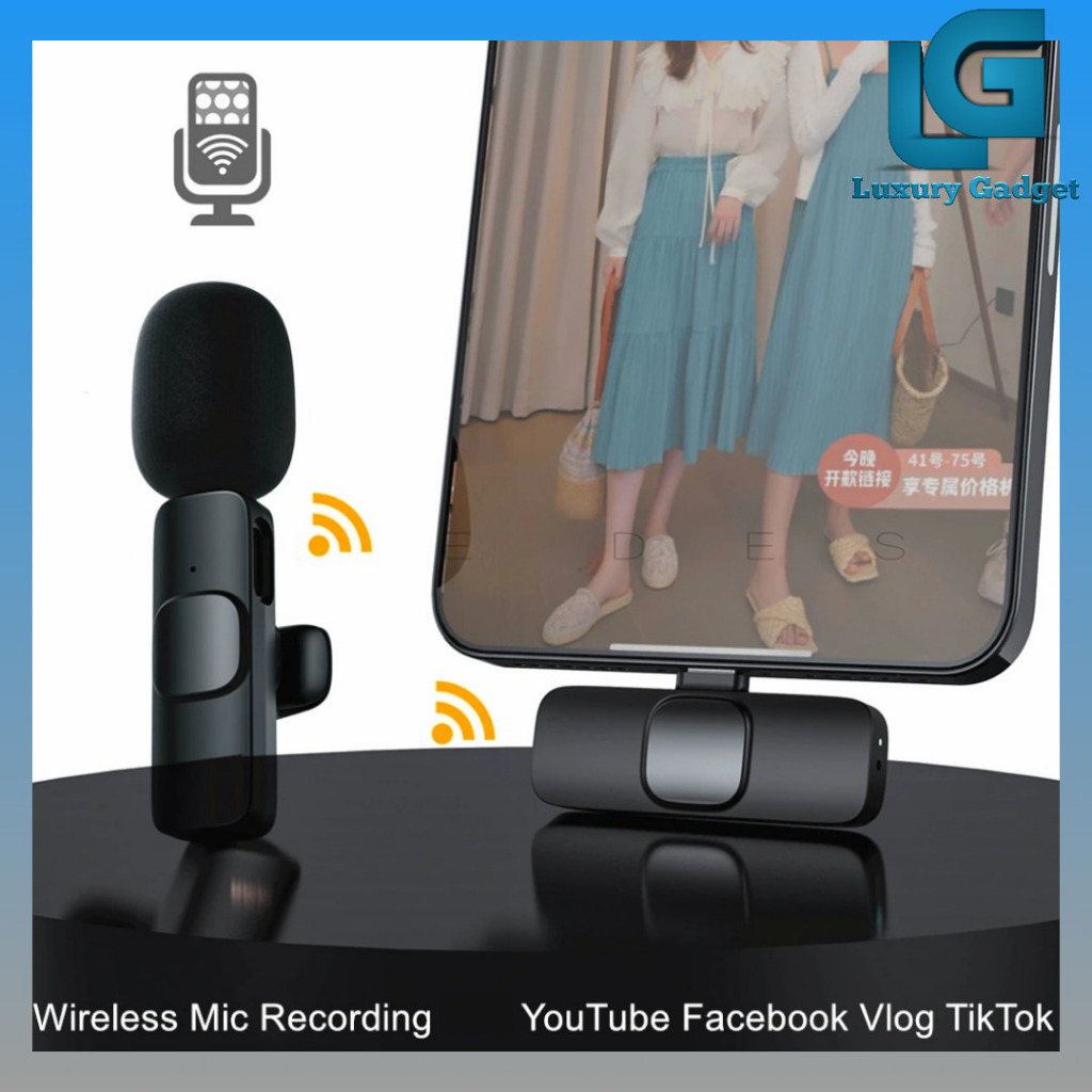 HARGA MIC WIRELESS MICROPHONE CLIP ON TERBAIK HP YOUTUBER TANPA KABEL