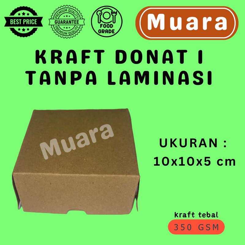

Dos Kraft Donat 1 Tanpa laminasi / Kardus Kotak Box Kue hampers
