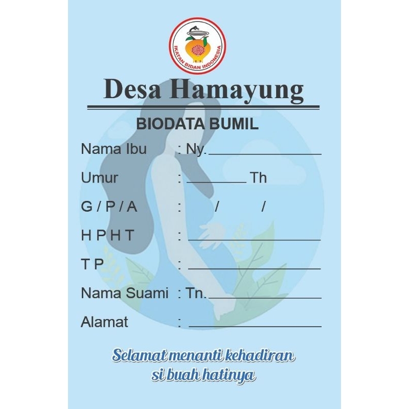 

Kartu Taksiran Partus/Kartu HPHT/Kartu Taksiran Persalinan Ukuran 6x9 cm Custom Nama
