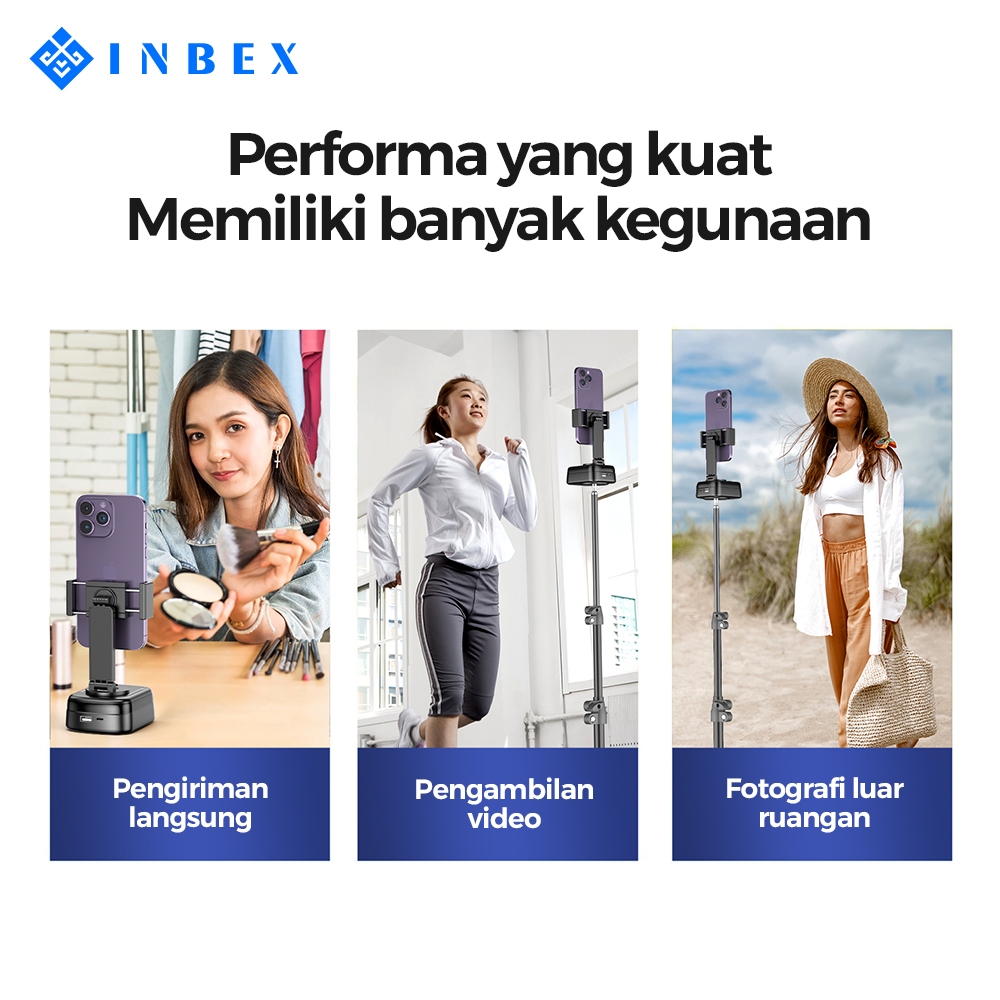 INBEX IG1 Gimbal Face Tracking Auto 360° Dengan Fungsi Powerbank  Kontrol Gerakan Handphone Gimbal-8
