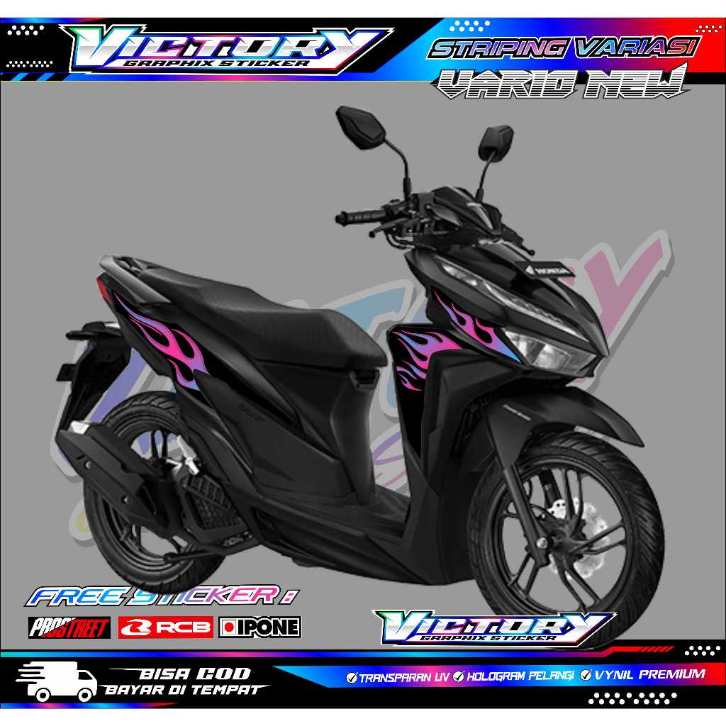 STRIPING VARIASI MOTOR VARIO 125 NEW DESAIN API / STICKER LIST VARIO 125 NEW DESAIN API