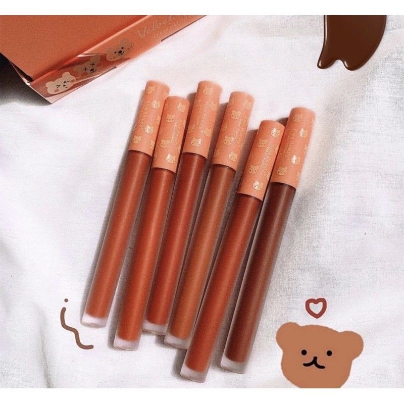 PER BOX 24PCS LIP GLOSS KISS BEAUTY VELVET MATTE AIR LIP GLAZE 70243-03/BEAR 70143