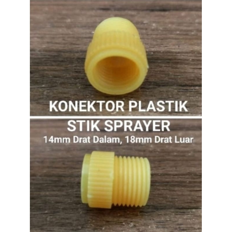 KONEKTOR STIK SPRAYER ELEKTRIK 14MM DRAT DALAM 18MM DRAT LUAR.