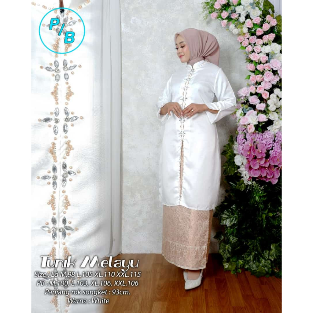 RealPict Kebaya Tunik Melayu Kebaya Pesta Wisuda Baju Kurung Kebaya Adat Seragaman Baju Wanita Musli