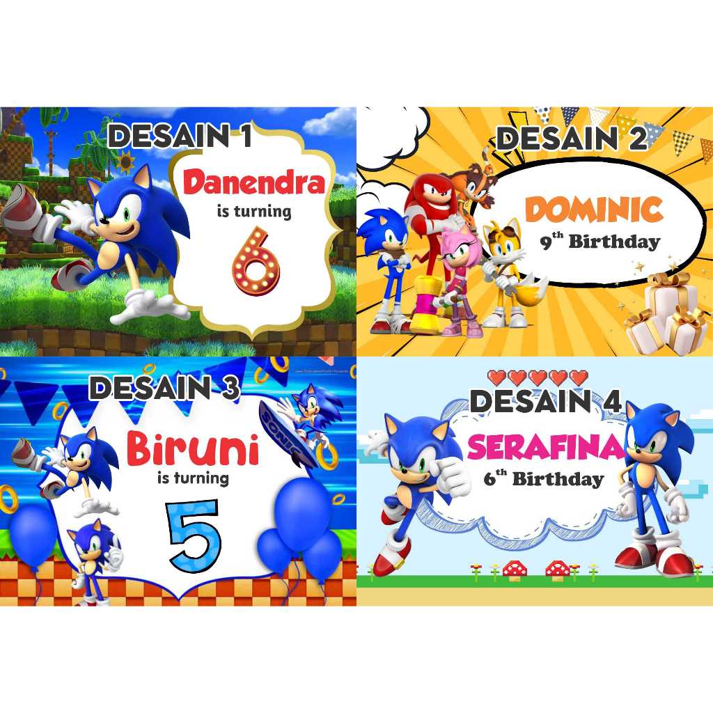 

STIKER BENTO /GOODY BAG MOTIF SONIC