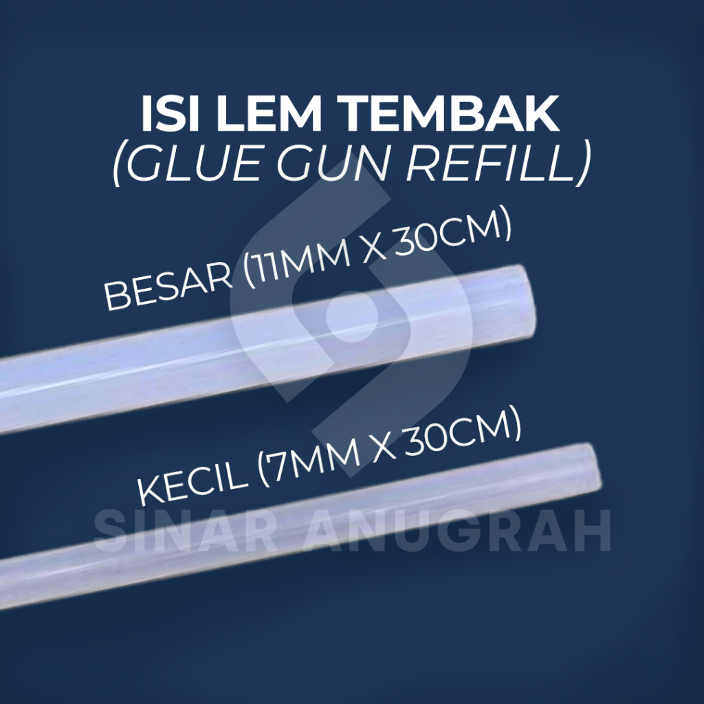 

Glue Stick Refill/ Isi Lem Tembak 1kg - Kecil (7mm) & Besar (11mm)