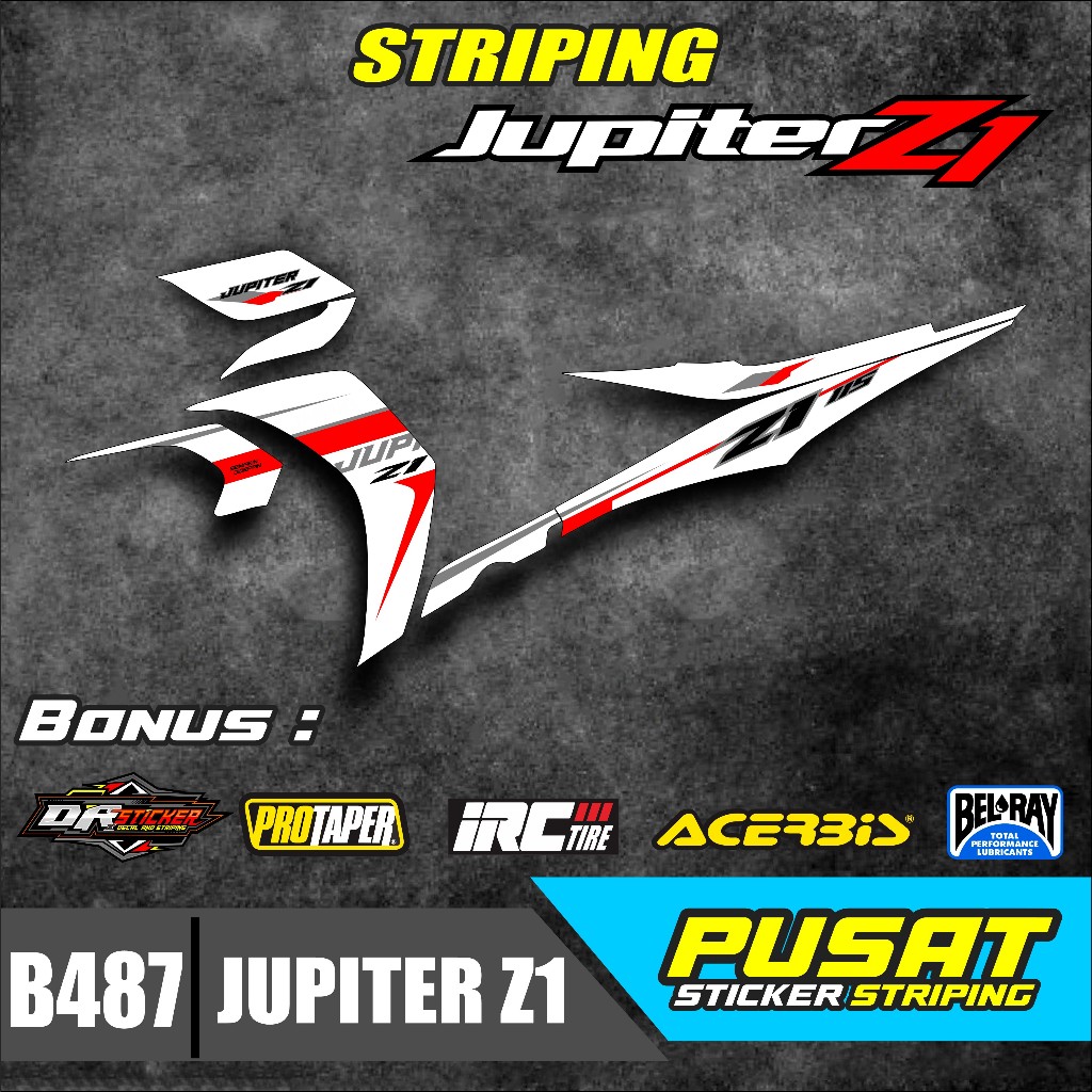 Striping Sticker Stiker Variasi Motor Jupiter Z1 Spark RC 1 - Bahan Vinyl, Stock Banyak