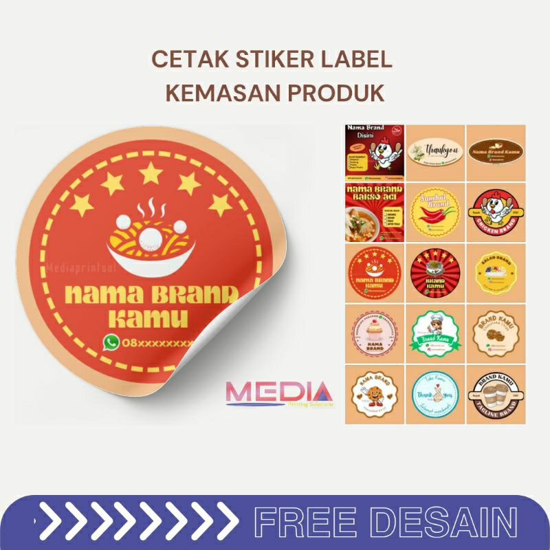 

Stiker Label Makanan Minuman Kemasan Produk Sticker Box Snack