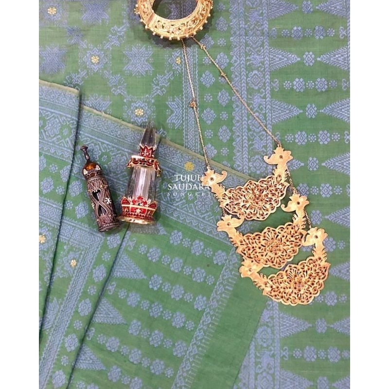 Songket Tujuh Saudara Palembang Warna Hijau Dawet