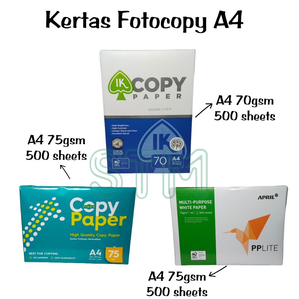 

Kertas HVS Copy Paper Print/Foto Copy A4 Paper One/Paper Lite/IK 75gsm