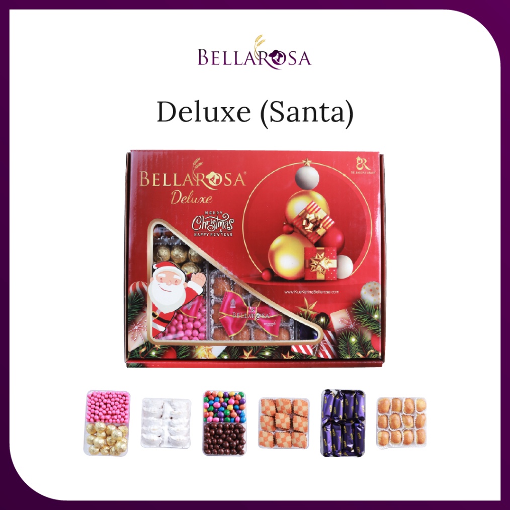 

BELLAROSA Deluxe Edisi Santa Makanan Ringan Cemilan Manis Hampers Aneka Kue Kering Terbaru Terlaris buruan