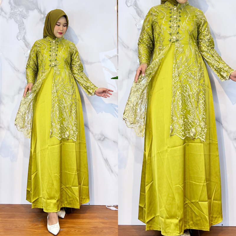 Dress Rompi Tille Satin / Gamis Rompi Tille Satin