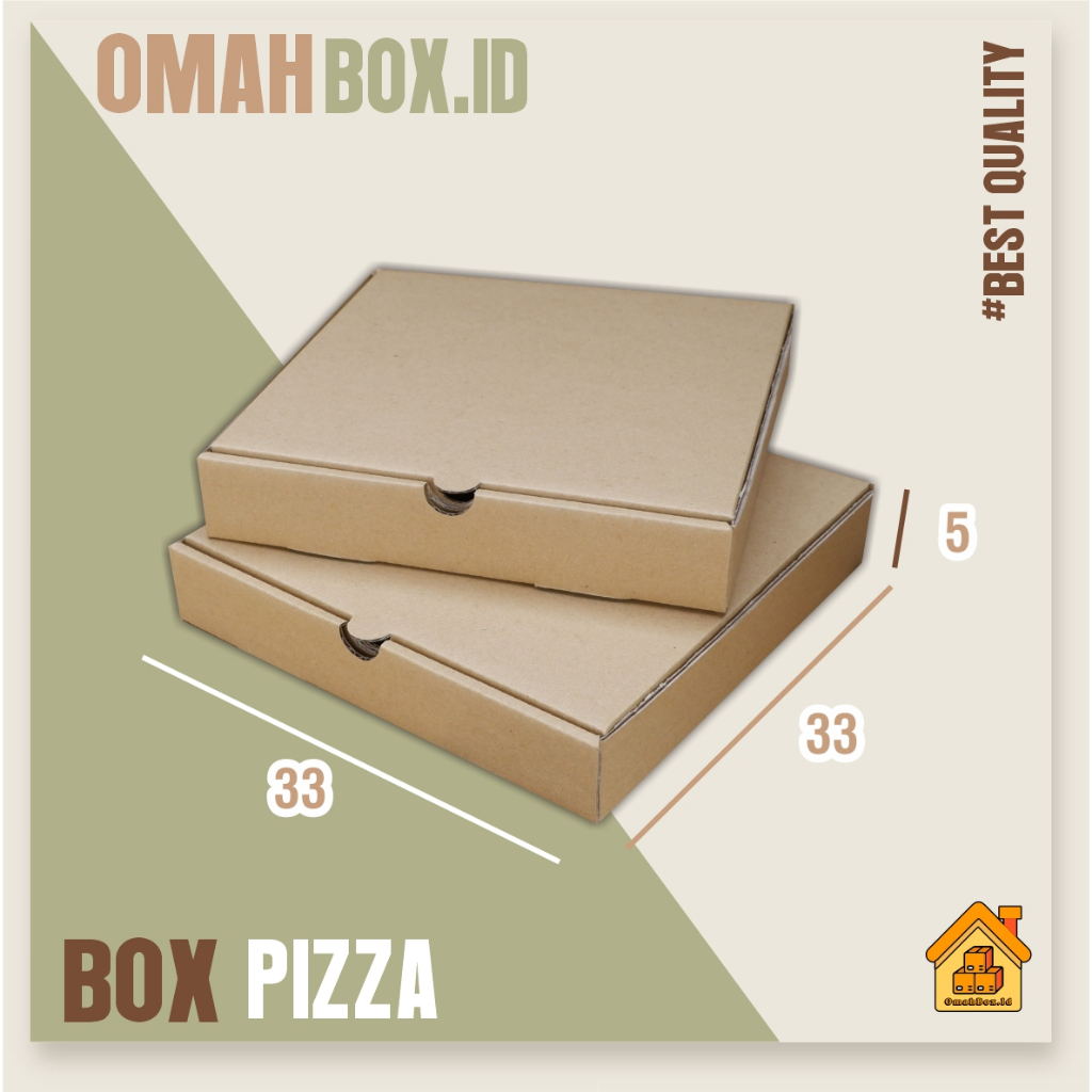 

Kardus box pizza polos 33x33x5 cm | kardus pizza | box pizza | kotak pizza | kemasan pizza | box gift | box hampers | box baju | box kaos