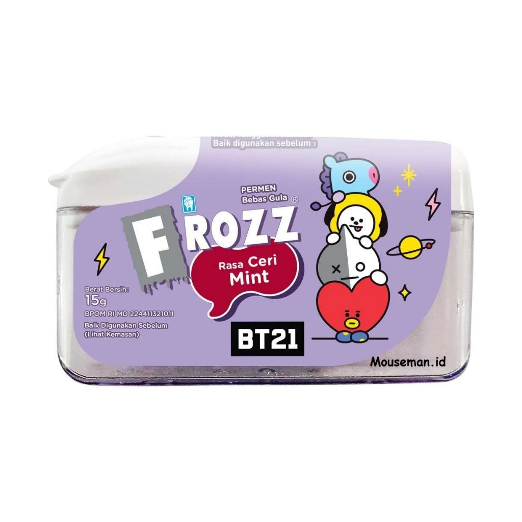 

Permen BT21 Bebas Gula FROZZ Rasa Ceri Mint 15gr