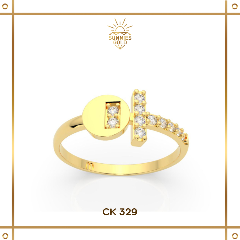 TERBARU CINCIN WANITA EMAS ASLI KADAR 6K(300) & 8K(375) CINCIN MODEL PAKU KODE CK 329