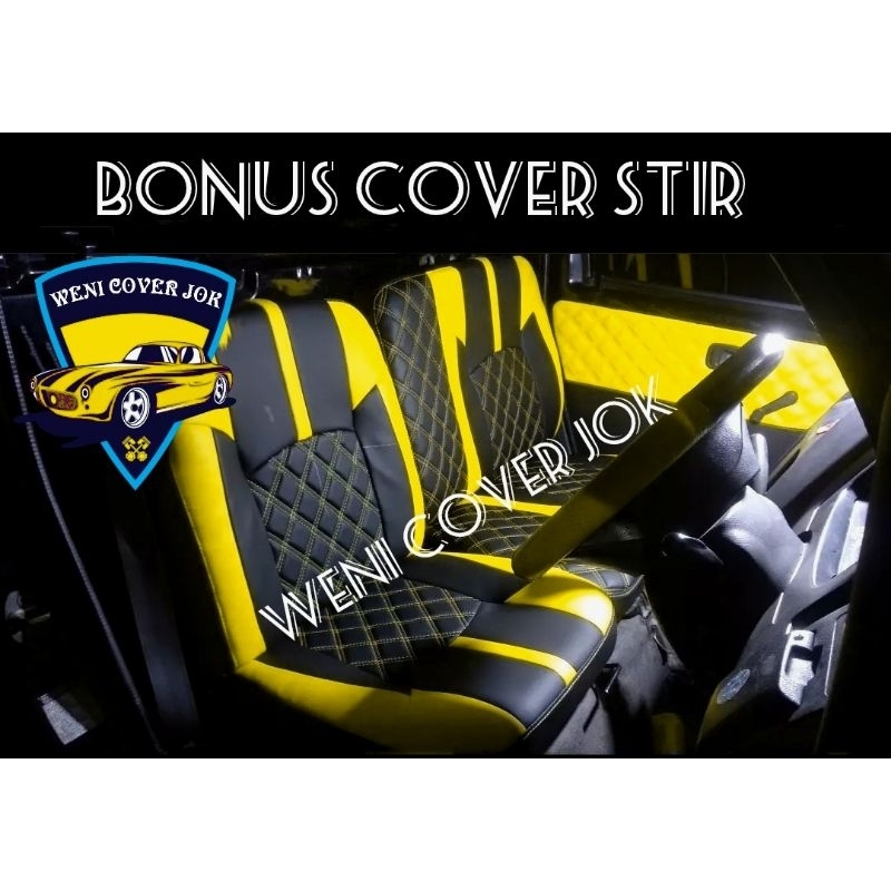 Cover jok dan lapis pintu mobil grand max pick up bonus cover stir - sarung jok mobil Gran max pick 