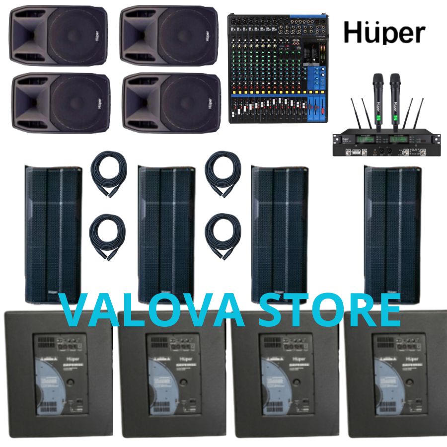 Paket 1 soundsystem outdoor HUPER + Mixer Original YAMAHA MG16XU