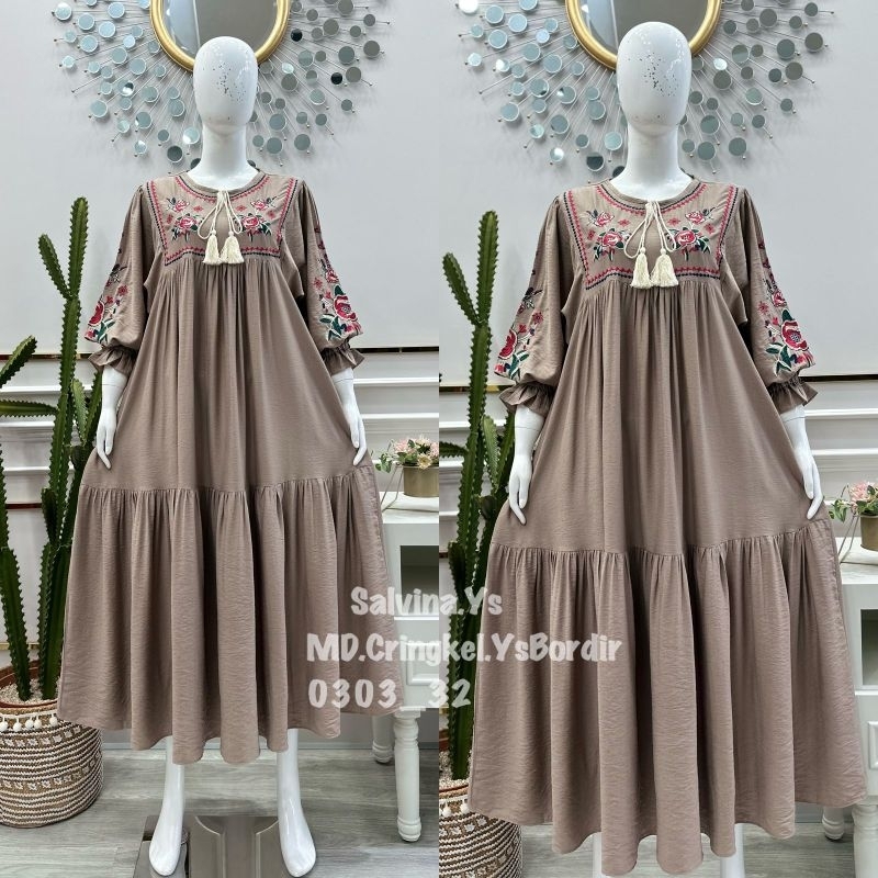 Amora Midi Dress by Salvina.ys - Gamis Bordir