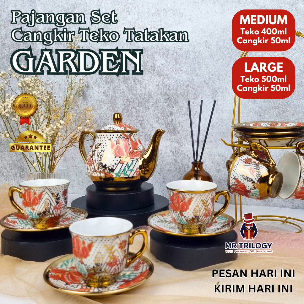 

Souvenir Cangkir Teh Set Keramik GARDEN Vintage Hampers Pajangan Set Gelas Mug Idul Fitri Lebaran Souvenir Wedding