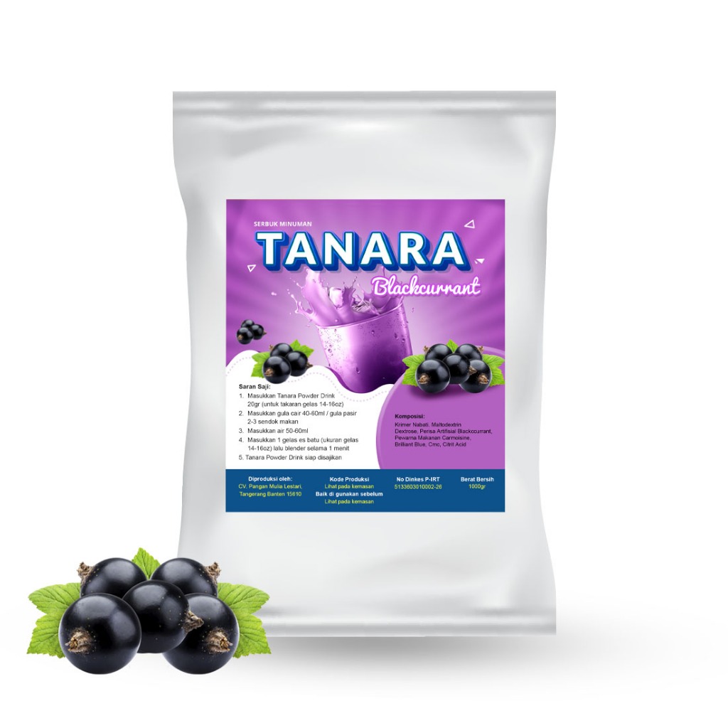 

Bubuk Blackcurrant Premium 500gr - Serbuk Minuman Premium - Tanara Powder