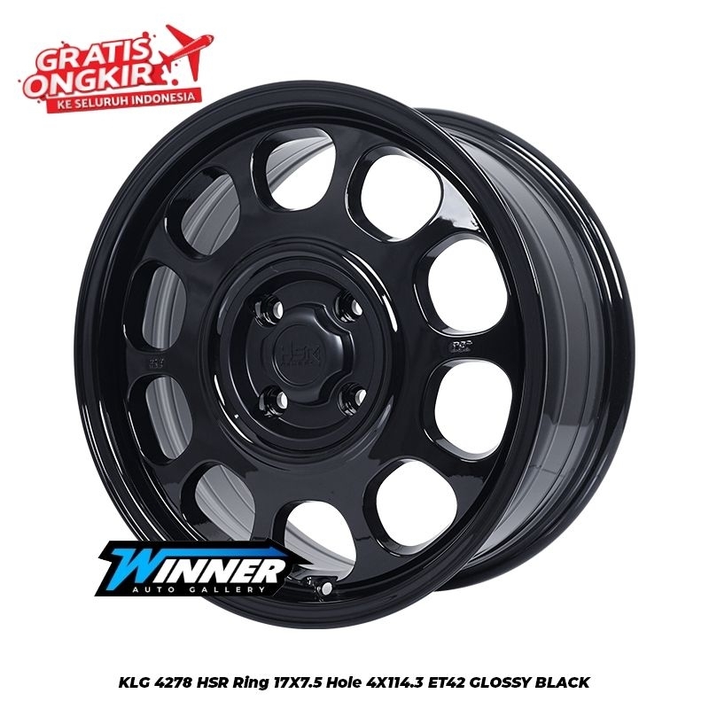 VELG RACING KIJANG SUPER, LGX, LIVINA AVANZA VELOZ RING 17 LEBAR 7,5 WARNA GLOSSY BLACK