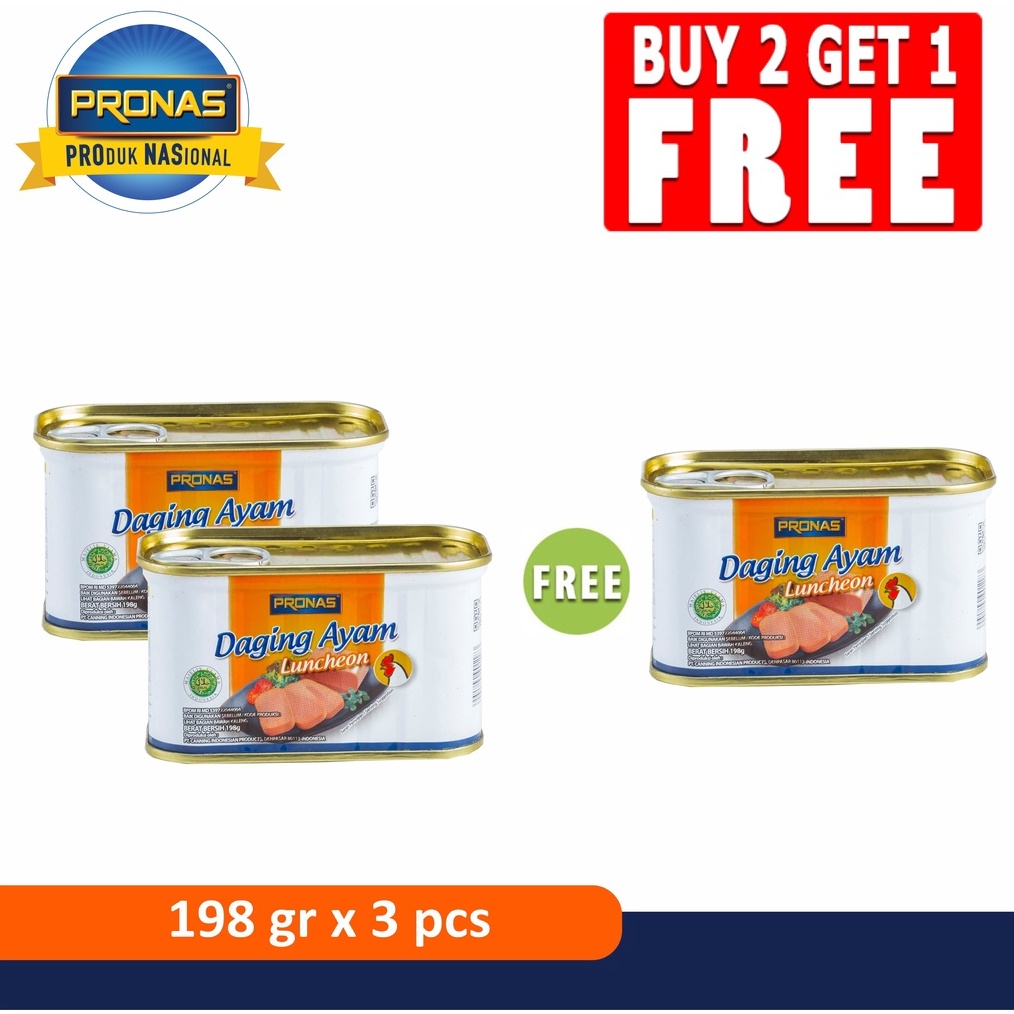 

Pronas Luncheon Ayam 198 g Buy 2 Get 1
