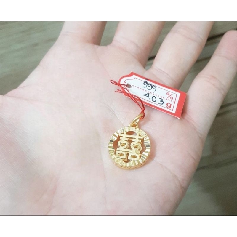 Liontin emas 24k xuang xi bulat