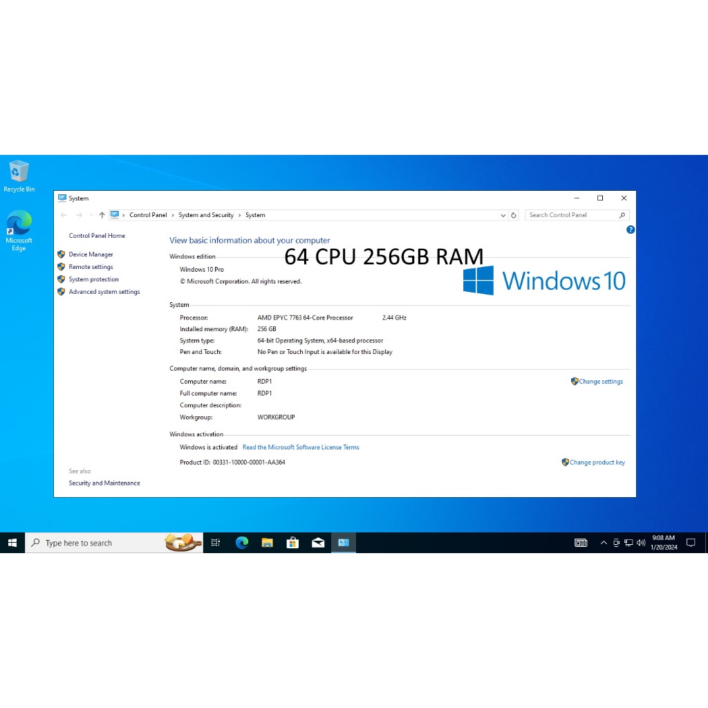 RDP Support,Emulator,OBS,Bot, Windows,Linux 64 CPU 256GB RAM